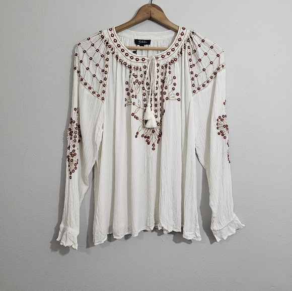 Anthropologie Tops - NWT Anthro RD + Koko Beaded Boho Top